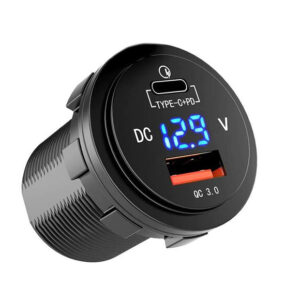 FOUR Connect 4-600162 vedenpitävä USB-C/A pistorasia jännitenäytöllä 3A